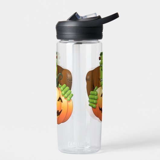 フランケンシュタイン・モンスターマンガとカボチャ ウォーターボトル (左面)