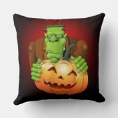 フランケンシュタイン・モンスターマンガとカボチャ クッション (裏面)