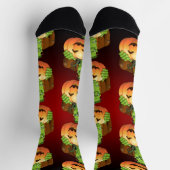 フランケンシュタイン・モンスターマンガとカボチャ ソックス (上部)