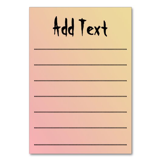 フランケンシュタイン・モンスターマンガとカボチャ テーブルナンバー (裏面)