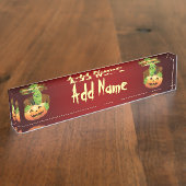 フランケンシュタイン・モンスターマンガとカボチャ デスクネームプレート (側面)