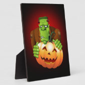 フランケンシュタイン・モンスターマンガとカボチャ フォトプラーク (側面)