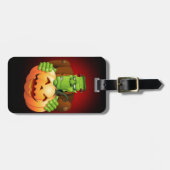 フランケンシュタイン・モンスターマンガとカボチャ ラゲッジタグ (正面横)