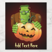 フランケンシュタイン・モンスターマンガとカボチャ ワインラベル (シングルラベル)