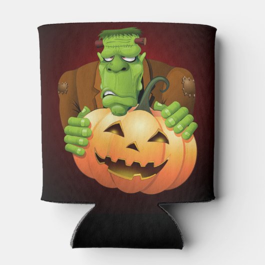 フランケンシュタイン・モンスターマンガとカボチャ 缶クーラー (裏面)