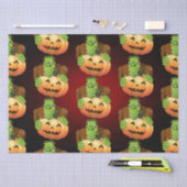 フランケンシュタイン・モンスターマンガとカボチャ 薄葉紙 (クラフト)