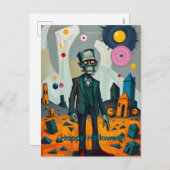 フランケンスティエンズモンスターハッピーハローウィン シーズンポストカード (正面/裏面)