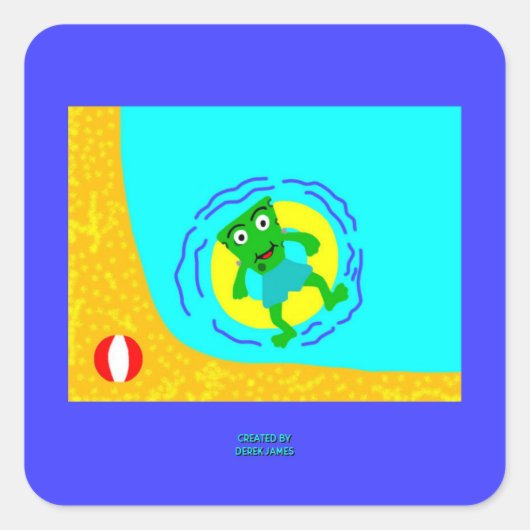 フランケンチーズサマースクエアステッカー スクエアシール (正面)