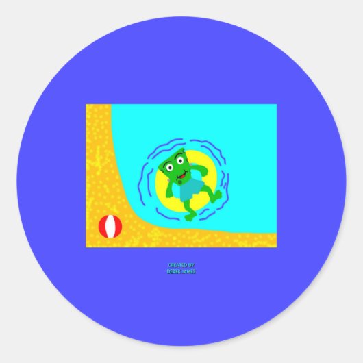 フランケンチーズサマーラウンドステッカー ラウンドシール (正面)