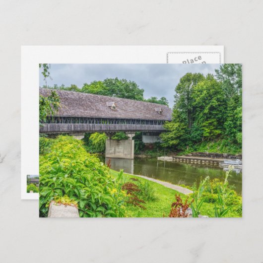 フランケンマス屋根付き橋はがき ポストカード (正面/裏面)