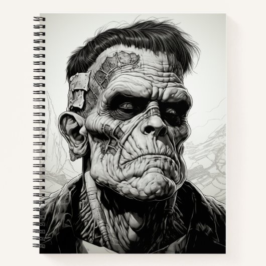 フランケン怖いハロウィーンの箇条書きノート ノートブック (正面)