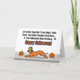 フランケン・パップのパッチワークカオス - ハロウィンカード シーズンカード