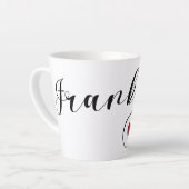 フランケン、フランソニア国旗のハート、フランソニア カフェラテマグ (左アングル)