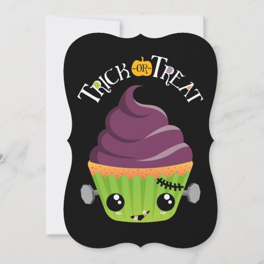 フランケーキ-かわいいハロウィーンカップケーキ 招待状 (裏面)