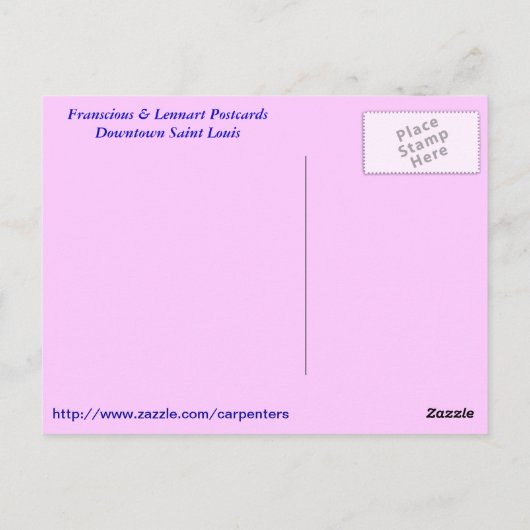 フランシウスとレナートアットセントルイスのダウンタウン ポストカード (裏面)