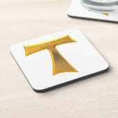 フランシスカンタウクロスパックスエボヌム金ゴールドメタリック コースター (左側)