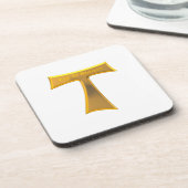 フランシスカンタウクロスパックスエボヌム金ゴールドメタリック コースター (左側)