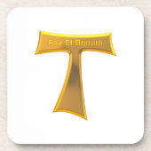 フランシスカンタウクロスパックスエボヌム金ゴールドメタリック コースター (正面)