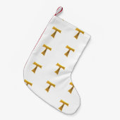 フランシスカンタウクロスパックスエボヌム金ゴールドメタリック スモールクリスマスストッキング (正面 (吊り時))