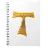 フランシスカンタウクロスパックスエボヌム金ゴールドメタリック ノートブック (正面)