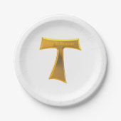 フランシスカンタウクロスパックスエボヌム金ゴールドメタリック ペーパープレート (正面)