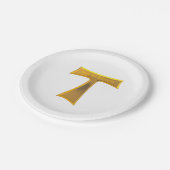 フランシスカンタウクロスパックスエボヌム金ゴールドメタリック ペーパープレート (アングル)