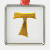 フランシスカンタウクロスパックスエボヌム金ゴールドメタリック メタルオーナメント (正面)