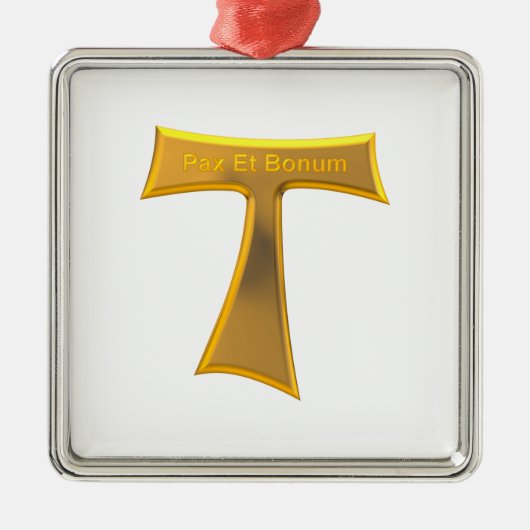 フランシスカンタウクロスパックスエボヌム金ゴールドメタリック メタルオーナメント (正面)