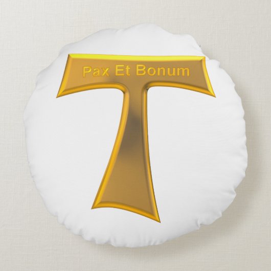 フランシスカンタウクロスパックスエボヌム金ゴールドメタリック ラウンドクッション (裏面)