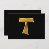 フランシスカンタウクロスパックスエボヌム金ゴールドメタリック 出欠カード (正面/裏面)