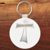 フランシスカンタウ十字平和と良い銀&金ゴールド キーホルダー (正面)