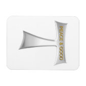 フランシスカンタウ十字平和と良い銀&金ゴールド マグネット (横)