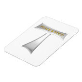 フランシスカンタウ十字平和と良い銀&金ゴールド マグネット (左側)