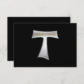 フランシスカンタウ十字平和と良い銀&金ゴールド 出欠カード (正面/裏面)