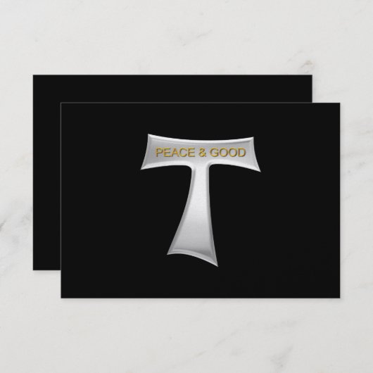 フランシスカンタウ十字平和と良い銀&金ゴールド 出欠カード (正面/裏面)