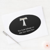 フランシスカンタウ十字平和と良い銀&金ゴールド 楕円形シール (封筒)