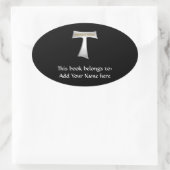 フランシスカンタウ十字平和と良い銀&金ゴールド 楕円形シール (バッグ)