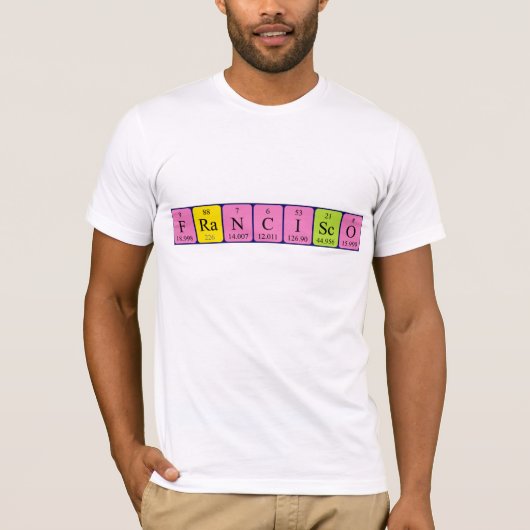 フランシスコの周期表名のシャツ Tシャツ (正面)