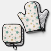 フランシスコスターバストパターン原子中世紀型 鍋つかみ&鍋敷きセット (正面/裏面)