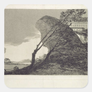 フランシスコホセde Goya y Lucientes の景色のウィット スクエアシール