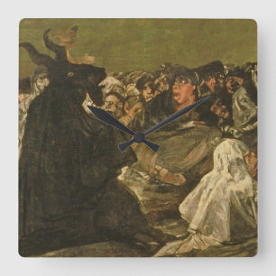 フランシスコホセde Goya y Lucientes 魔法使い スクエア壁時計