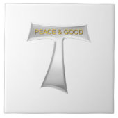 フランシスコ会のタウ十字平和と良い銀と金ゴールド タイル (正面)