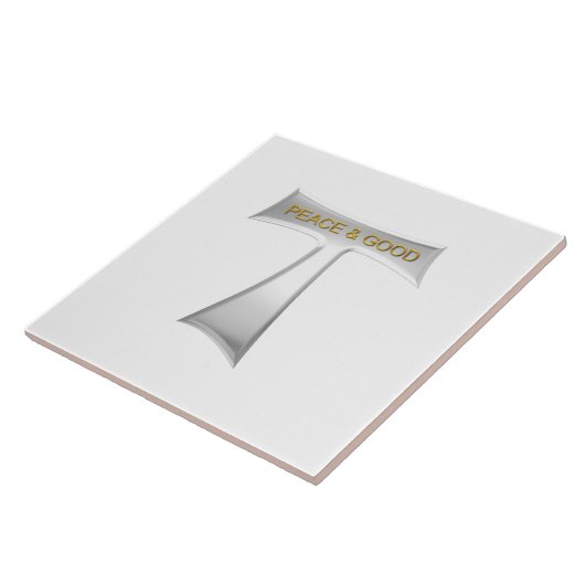 フランシスコ会のタウ十字平和と良い銀と金ゴールド タイル (側面)