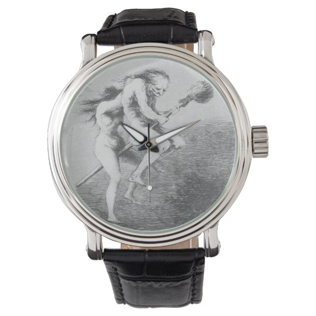 フランシスコ・ゴヤによるブロムスティックの魔女 腕時計 (正面)