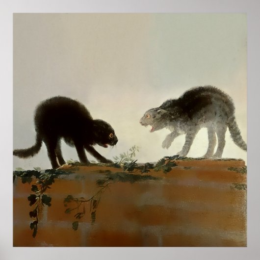 フランシスコ・デ・ゴヤによる「喧嘩する二匹の猫」 ポスター (正面)