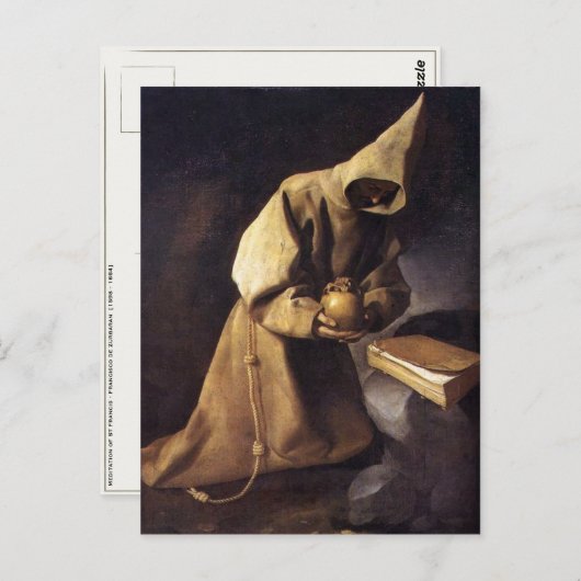 フランシスコ・デ・ズルバラン付き絵を描はがき ポストカード (正面/裏面)