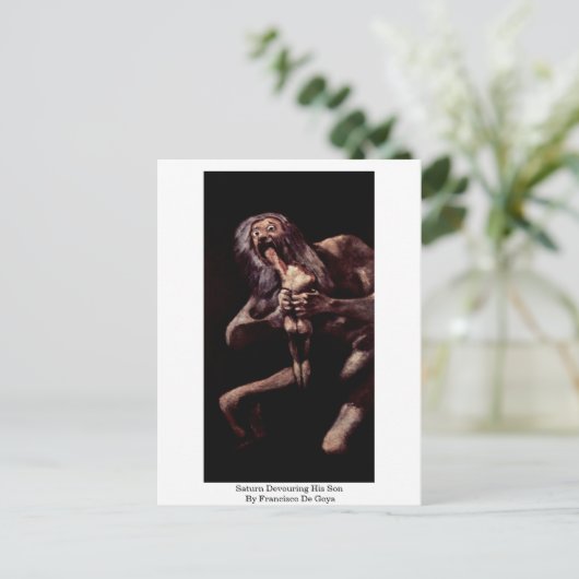 フランシスコDe Goya著彼の息子をむさぼり食う土星 ポストカード (スタンド正面)