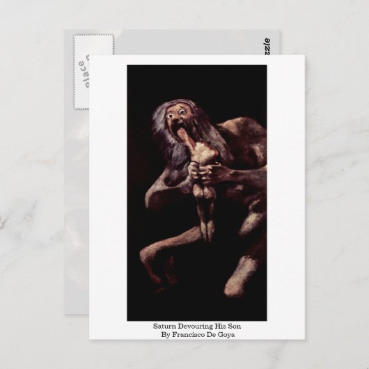フランシスコDe Goya著彼の息子をむさぼり食う土星 ポストカード (正面/裏面)