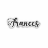 フランシス名 – 手書き書道 シール (正面)