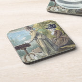 フランシス島スコット女性およびエリオット、c.1770 (w/c ov女性 コースター (左側)